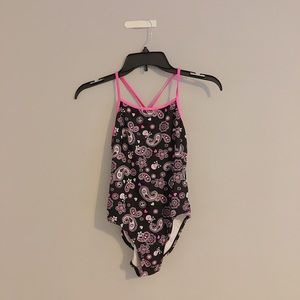 Black/Pink OP Kids One Piece Swimsuit